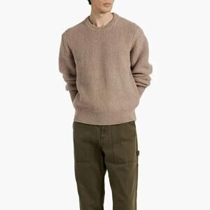 Alex Mill Men's Benji Sweater Camel Wool Cotton Blend Chunky Knit SZ M